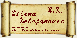 Milena Kalajanović vizit kartica